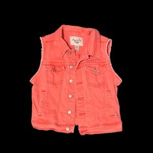 American Rag Salmon Demin Vest Size L